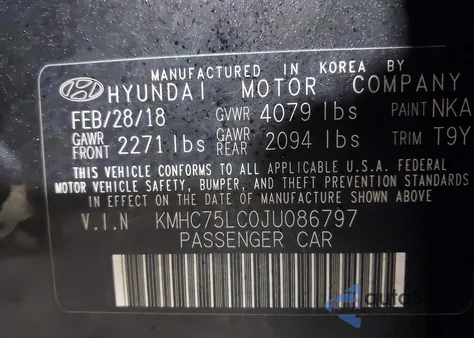 2018 Hyundai Ioniq Hybrid Sel z USA, uszkodzony, nr VIN KMHC75LC0JU086797